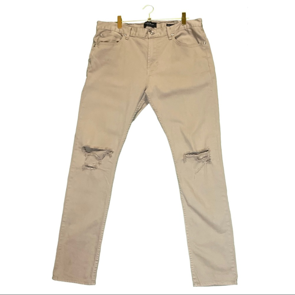 Khaki destroyed skinny jean